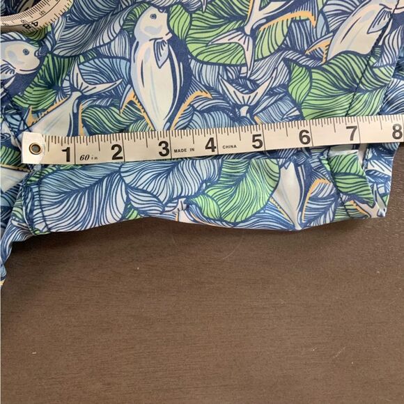 VINEYARD VINES Men’s 7” Fish Print Chappy Swim Trunks Blue Green Size Small - Picture 12 of 12